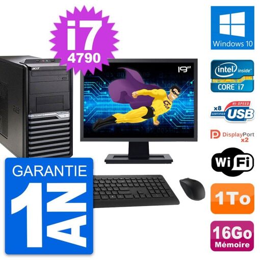 Acer Veriton M4630G 19-Inch Desktop PC - Intel i7-4790, 16GB RAM, 1TB HDD, Windows 10