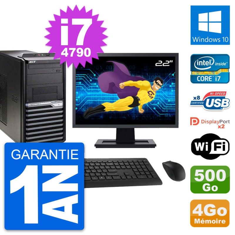 Acer Veriton M4630G 22-Inch All-in-One PC - Intel i7-4790, 4GB RAM, 500GB Hard Drive