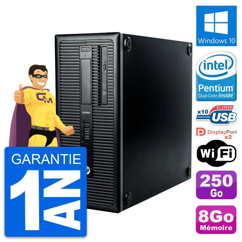 HP ProDesk 600 G1 Desktop PC - Intel Pentium G3220, 8GB RAM, 250GB Hard Drive, Windows 10, WiFi
