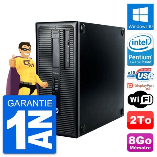 HP ProDesk 600 G1 Desktop PC - Intel Core i3-4170, 8GB RAM, 2TB HDD, Windows 10, WiFi