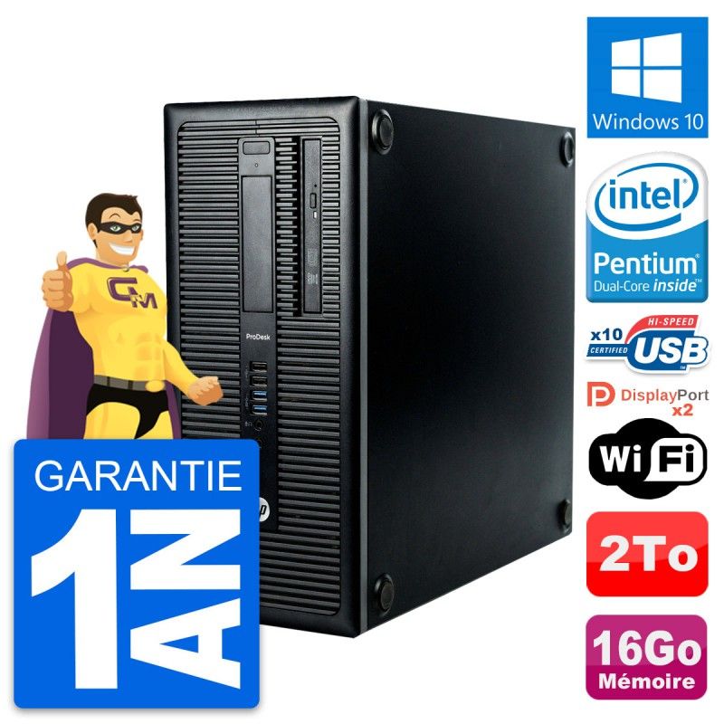 HP ProDesk 600 G1 Desktop PC - Intel Pentium G3220, 16GB RAM, 2TB HDD, Windows 10, WiFi