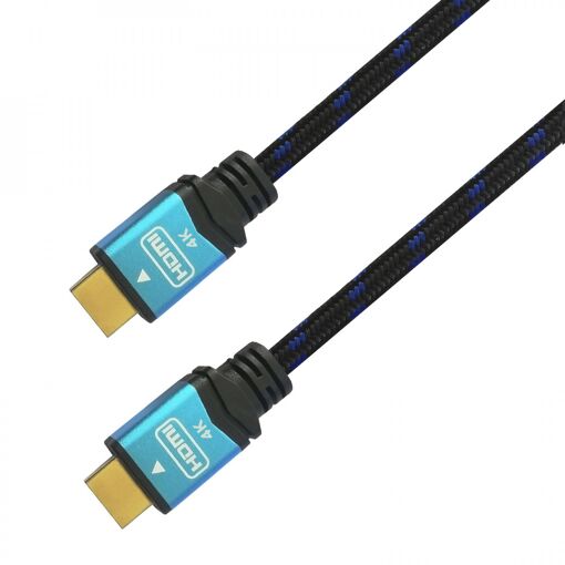 AISENS Premium High-Speed HDMI v2.0 Cable, 4K 60Hz 18Gbps, A/M-A/M, Black/Blue, 10m