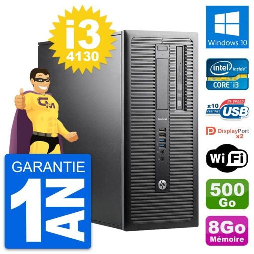 PC de escritorio HP ProDesk 600 G1 - Intel i3-4130, 8 GB de RAM, 500 GB HDD, Windows 10, WiFi