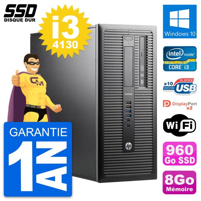 HP ProDesk 600 G1 Desktop PC - Intel Core i3, 8GB RAM, 960GB SSD, Windows 10