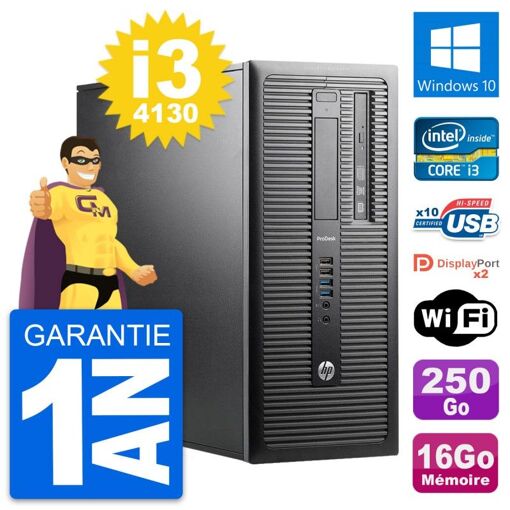 HP ProDesk 600 G1 Desktop PC - Intel i3-4130, 16GB RAM, 250GB HDD, Windows 10