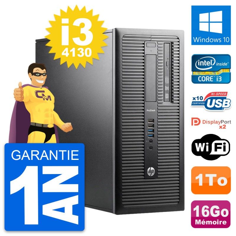 HP ProDesk 600 G1 Desktop PC - Intel i3-4130, 16GB RAM, 1TB HDD, Windows 10