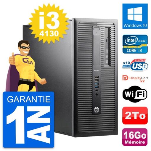 HP ProDesk 600 G1 Desktop PC - Intel i3-4130, 16GB RAM, 2TB HDD, Windows 10, WiFi