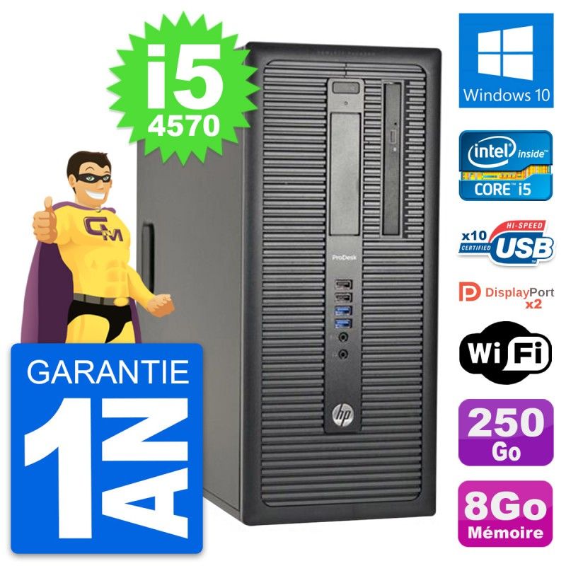HP ProDesk 600 G1 Desktop PC - Intel i5, 8GB RAM, 250GB Hard Drive, Windows 10, WiFi