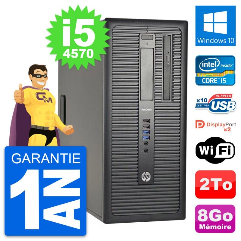 HP ProDesk 600 G1 Desktop PC - Intel i5-4570, 8GB RAM, 2TB HDD, Windows 10, WiFi