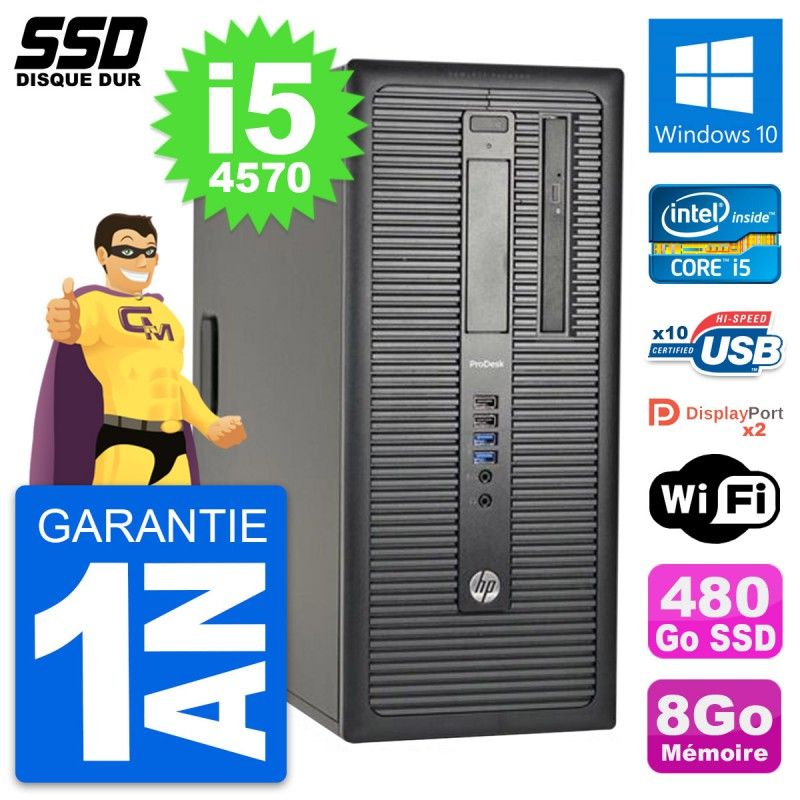 HP ProDesk 600 G1 Desktop PC - Intel Core i5, 8GB RAM, 480GB SSD, Windows 10