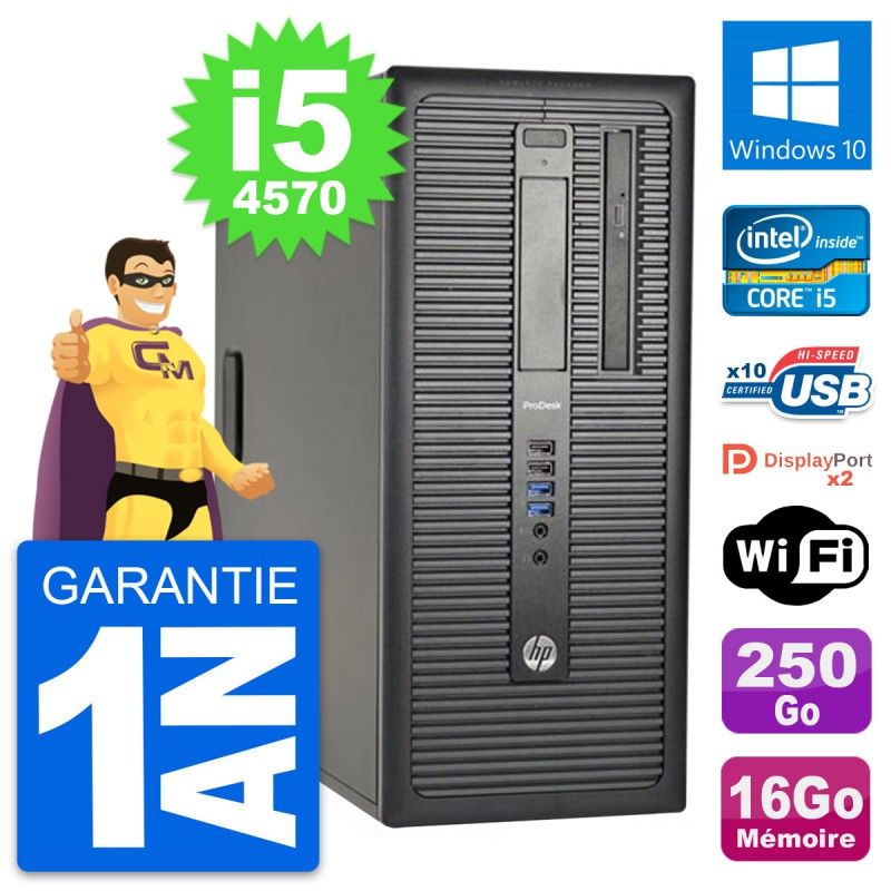 HP ProDesk 600 G1 Desktop PC - Intel i5, 16GB RAM, 250GB SSD, Windows 10, WiFi