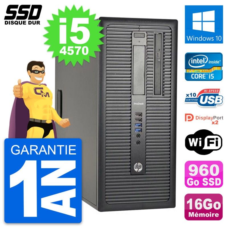 HP ProDesk 600 G1 Desktop PC - Intel Core i5, 16GB RAM, 960GB SSD, Windows 10