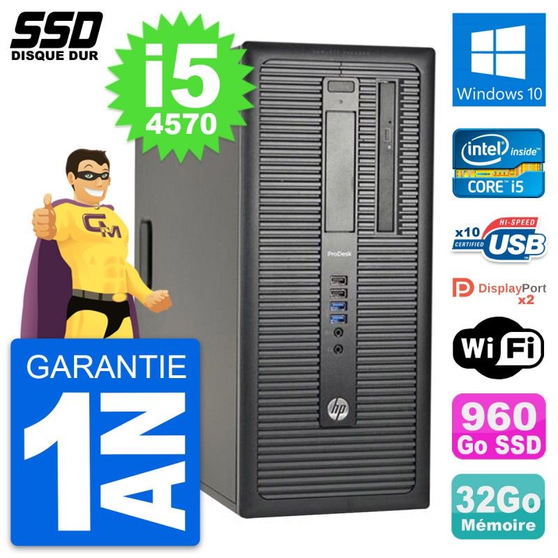 HP ProDesk 600 G1 Desktop PC - Intel Core i5, 32GB RAM, 960GB SSD, Windows 10