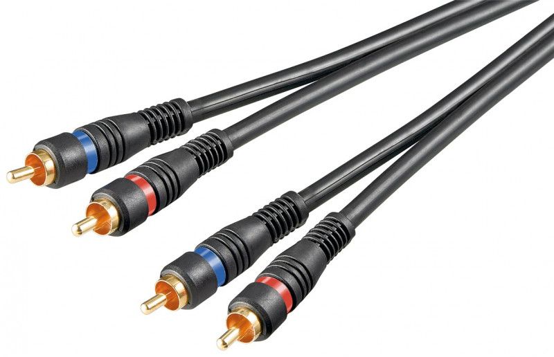 Goobay 2-Male to 2-Male RCA Cable, 0.2m