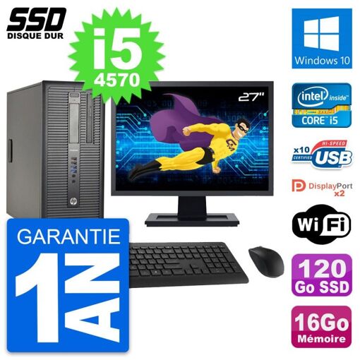 HP ProDesk 600 G1 27-inch i5-4570 16GB RAM 120GB SSD Windows 10 WiFi All-in-One PC