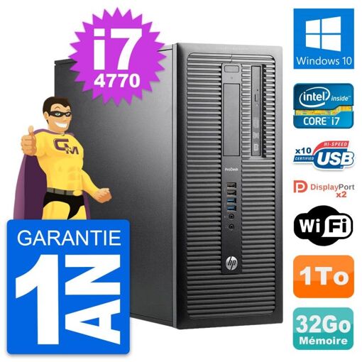HP ProDesk 600 G1 Desktop PC - Intel i7, 32GB RAM, 1TB HDD, Windows 10, WiFi