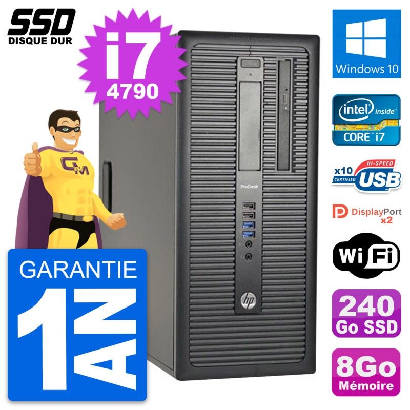 HP ProDesk 600 G1 Desktop PC - Intel Core i7, 8GB RAM, 240GB SSD, Windows 10
