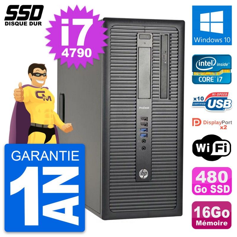 HP ProDesk 600 G1 Desktop PC - Intel Core i7, 16GB RAM, 480GB SSD, Windows 10