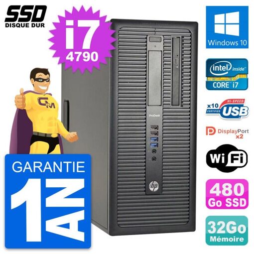 HP ProDesk 600 G1 Desktop PC - Intel Core i7, 32GB RAM, 480GB SSD, Windows 10