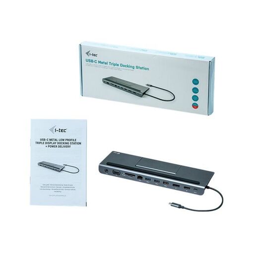 Station d'accueil i-Tec USB-C à trois écrans avec alimentation