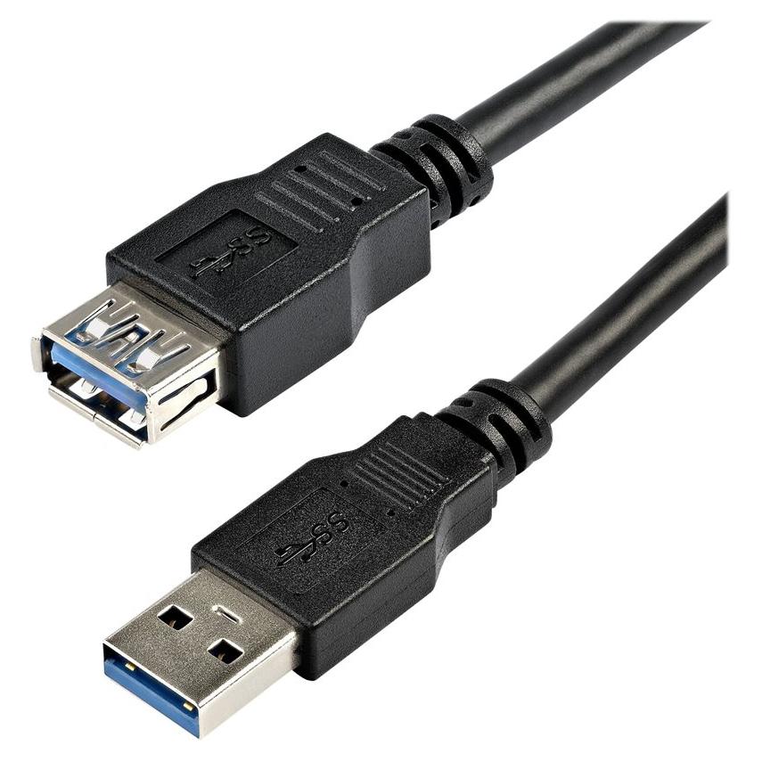 Cable de extensión StarTech.com USB 3.0 de 2 m - Adaptador USB A a A - Repetidor USB 3.0 - Negro