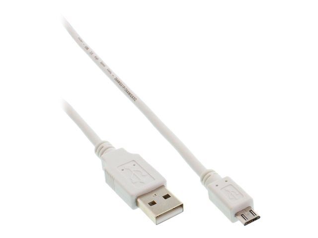 INTOS ELECTRONIC InLine USB Cable - Micro-USB Type B (M) to USB (M) - 1.5m - White