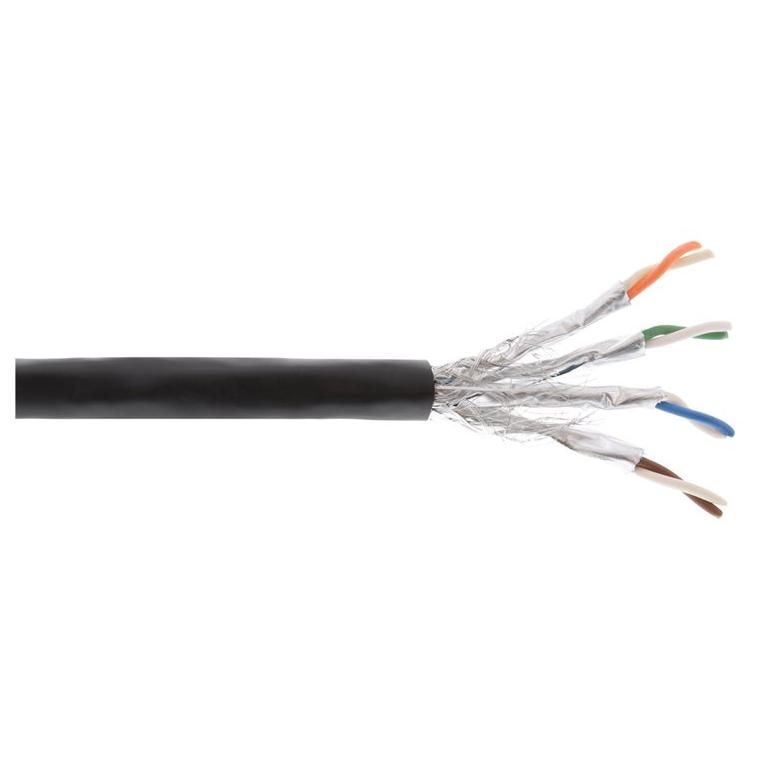 INTOS ELECTRONIC InLine Cable - 300m - SFTP, PiMF - CAT 7a - Outdoor - Black