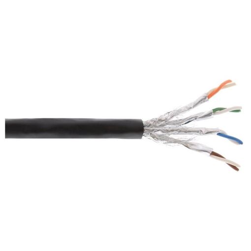 INTOS ELECTRONIC InLine Cable - 300m - SFTP, PiMF - CAT 7a - Outdoor - Black
