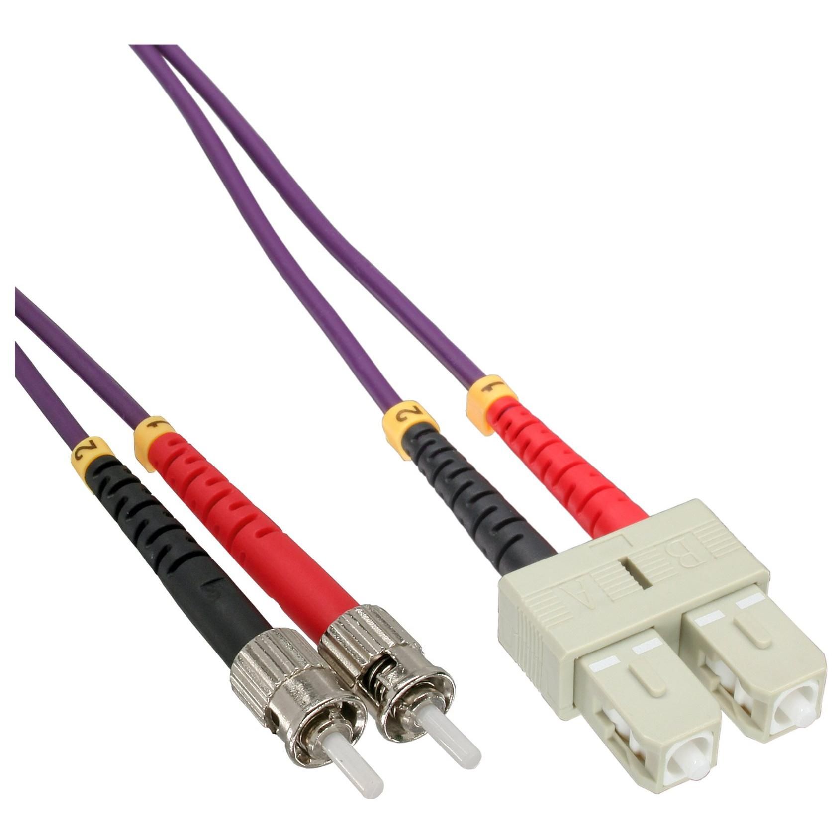 INTOS ELECTRONIC InLine Network Cable - Multi-Mode OM4, 25m, 50/125 Micron, Halogen-Free, Violet