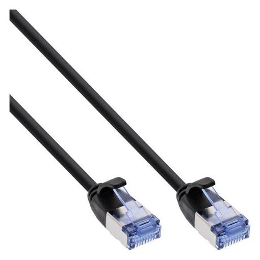 Câble de connexion INTOS Électronique InLine Slim - 2 m RJ-45 (M) vers RJ-45 (M) - Cat 6a, U/FTP, PiMF - Noir
