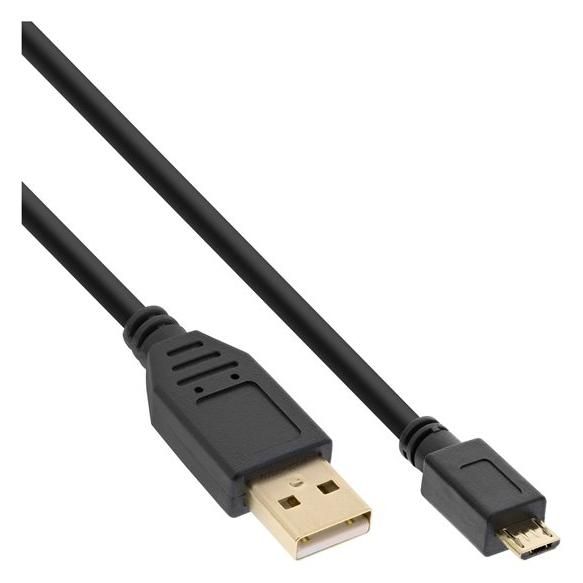 INTOS ELECTRONIC InLine USB Cable - Micro-USB B (M) to USB (M) - USB 2.0 - 30cm - Black