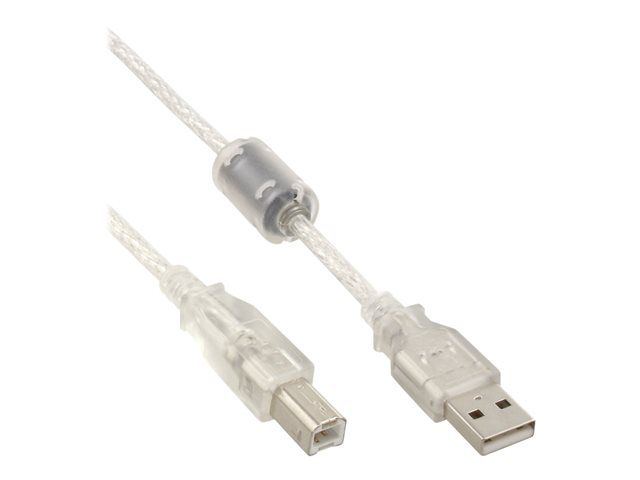 Câble USB INTOS ELECTRONIC 2.0 - 30 cm - Blanc/Transparente