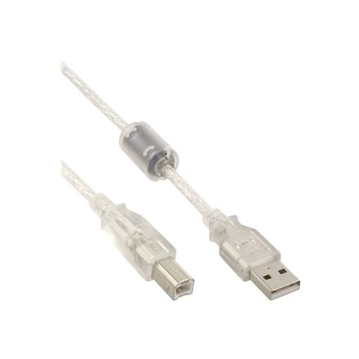 Cable USB INTOS ELECTRÓNICA 2.0 - 30 cm - Blanco/Transparente