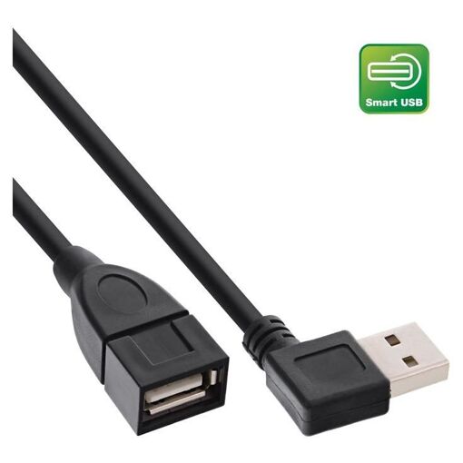 INTOS ELECTRONIC InLine Smart Cable - USB Angle Adapter - 20cm - Black
