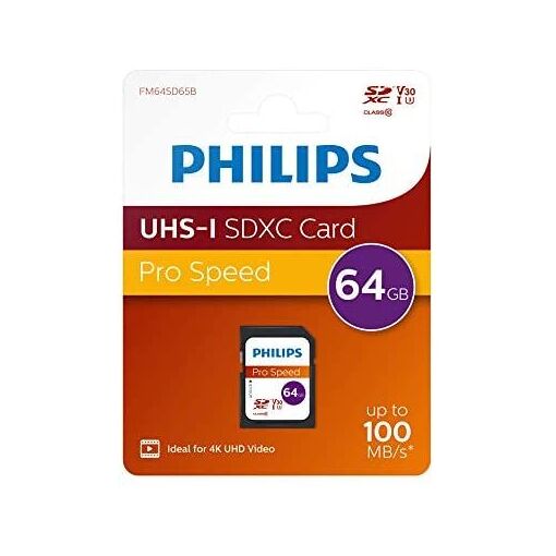 Philips SDXC Card 64GB, UHS-I U3, 4K