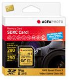 Tarjeta de memoria AgfaPhoto 256 GB UHS II SDXC Profesional Alta Velocidad V90 U3
