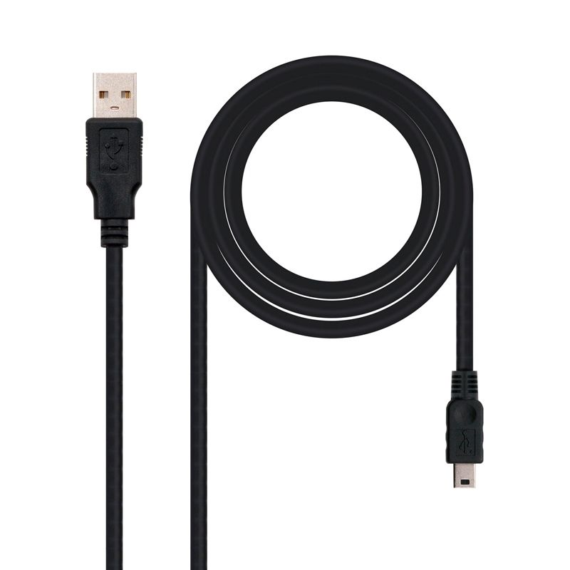 NanoCable 2.0 USB Cable, AM-Mini B, Black, 0.5m