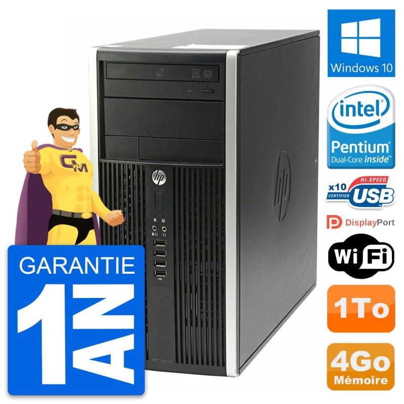 HP Compaq Pro 6200 CMT Mini PC - Intel Core i3-2100T, 4GB RAM, 1TB HDD, Windows 10, WiFi