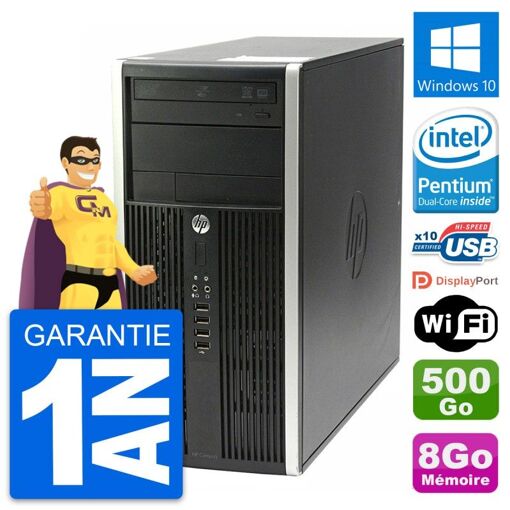 HP Compaq Pro 6200 CMT Mini PC - Intel G630, 8GB RAM, 500GB HDD, Windows 10, WiFi