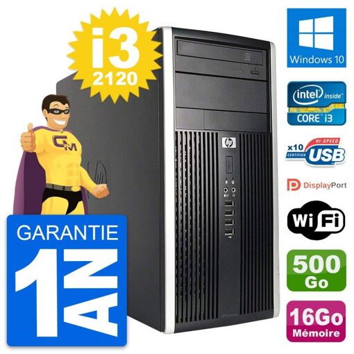 HP Compaq 6200 CMT Intel i3-2120 16GB 500GB Windows 10 Laptop
