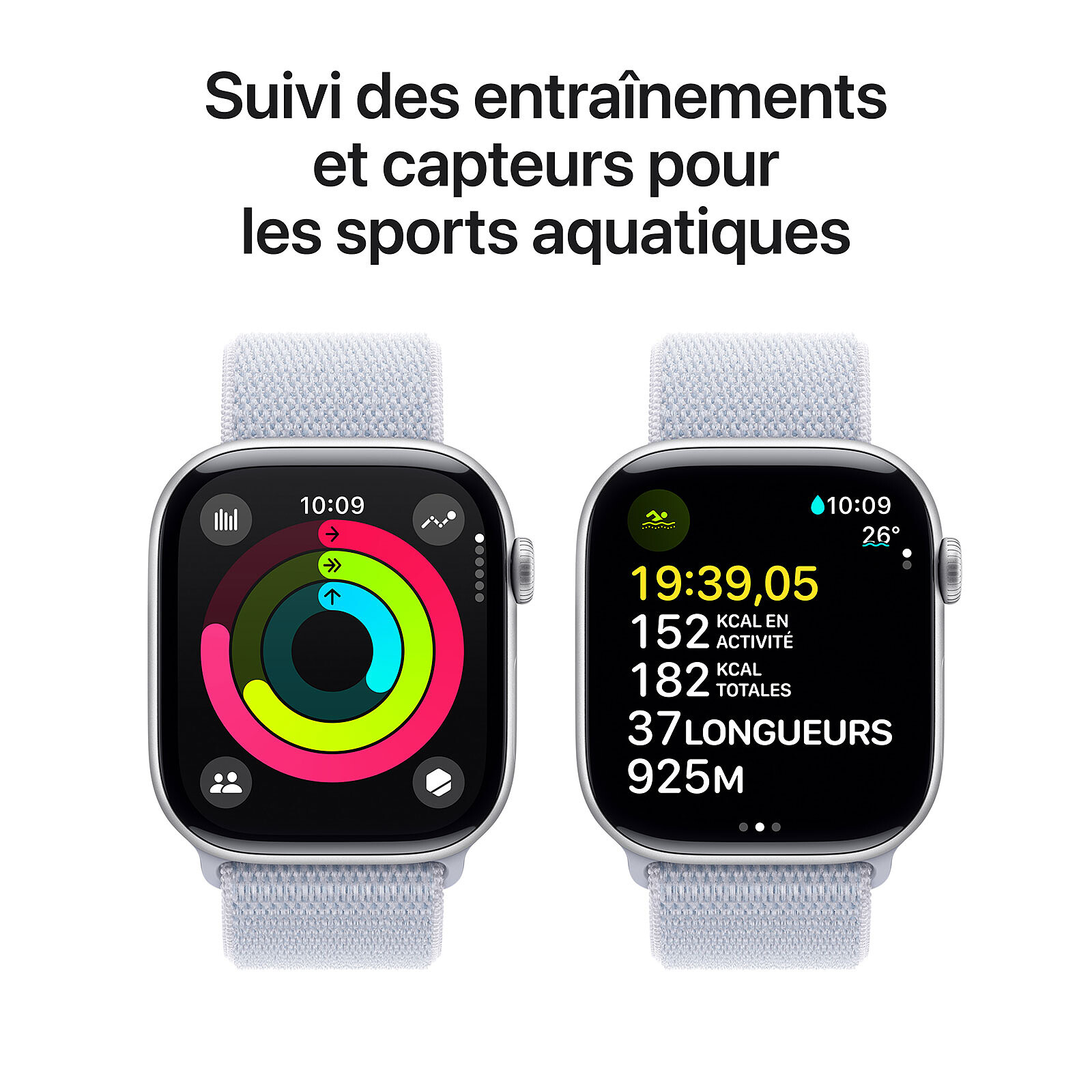 Apple Watch Series 10 GPS 46 mm Aluminium Silver Textile Sport Band 
