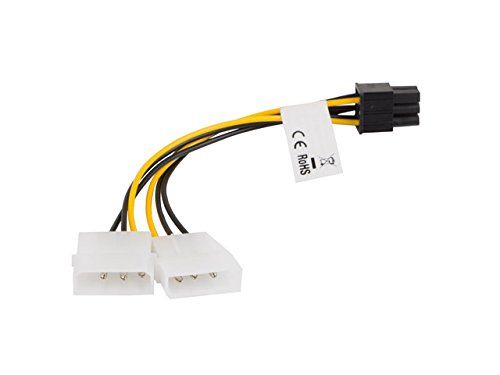 Lanberg Molex Power Cable (2x Male to Female, 6-Pin BTX, 15cm)