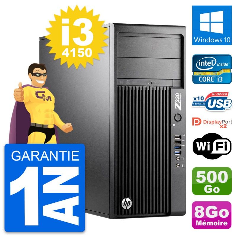 HP WorkStation Z230 Intel i3-4150 8GB RAM 500GB HDD Windows 10 Wi-Fi