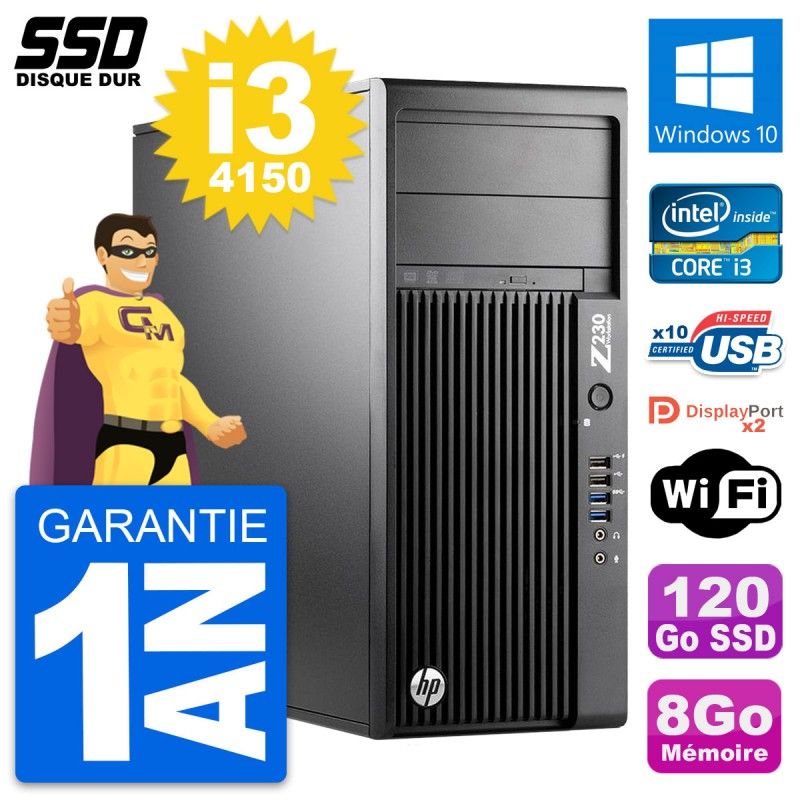 HP WorkStation Z230 Intel Core i3-4150 8GB RAM 120GB SSD Windows 10 WiFi