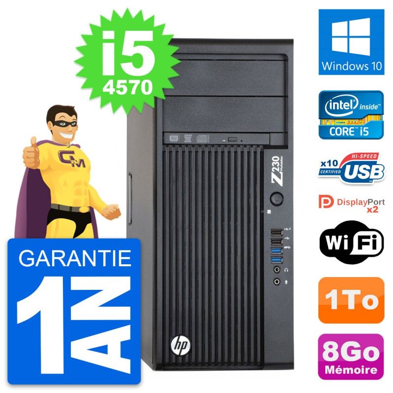 HP WorkStation Z230 Intel i5-4570 8GB RAM 1TB HDD Windows 10 WiFi