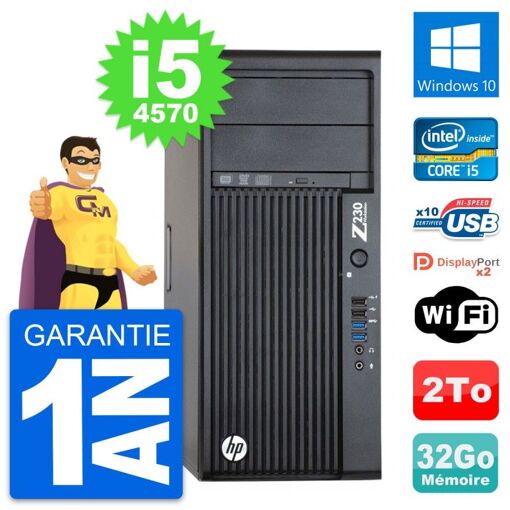 HP Z230 Workstation - Intel Core i5-4570, 32GB RAM, 2TB HDD, Windows 10, WiFi