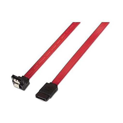 AISENS Data Cable SATA III 6G Bent with Brackets, Red, 0.5m