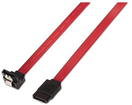 Câble de données AISENS SATA III 6G courbé avec ancres, rouge, 0.5m