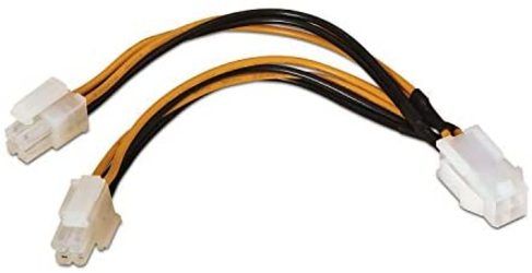 AISENS Power Cable, 4-Pin F to 4+4-Pin M, 15 cm