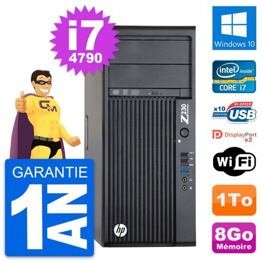 Estación de trabajo HP Z230 Intel i7-4790 8GB RAM 1TB Windows 10 WiFi